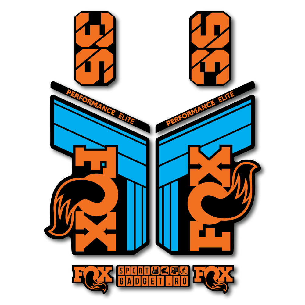 Stickere Fox 36 Performance Elite V1 Replica Decal Kit Cyan/Orange