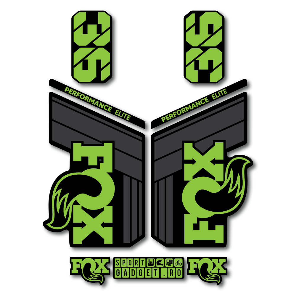 Stickere Fox 36 Performance Elite V1 Replica Decal Kit Midnight/Lime