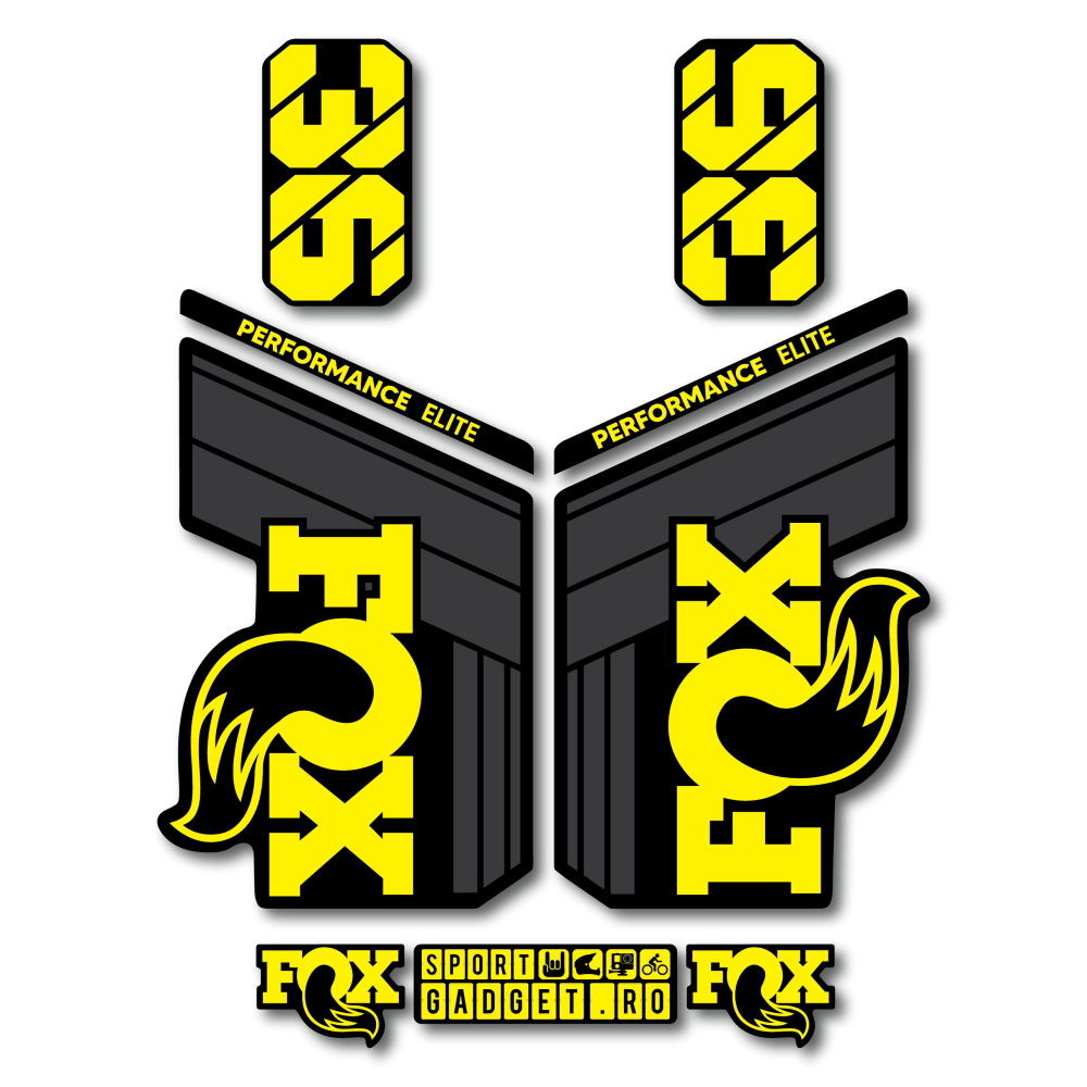 Stickere Fox 36 Performance Elite V1 Replica Decal Kit Midnight/Yellow