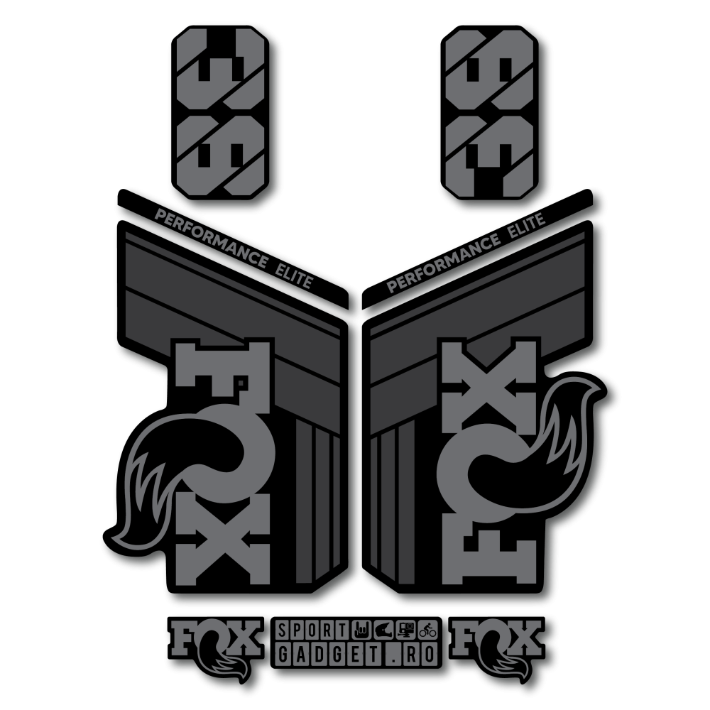 Stickere Fox 38 Performance Elite V1 Replica Decal Kit Midnight/Grey