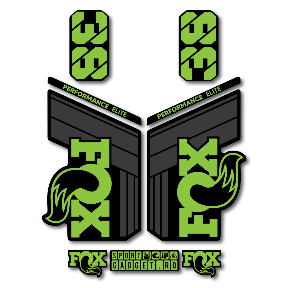 Stickere Fox 38 Performance Elite V1 Replica Decal Kit Midnight/Lime