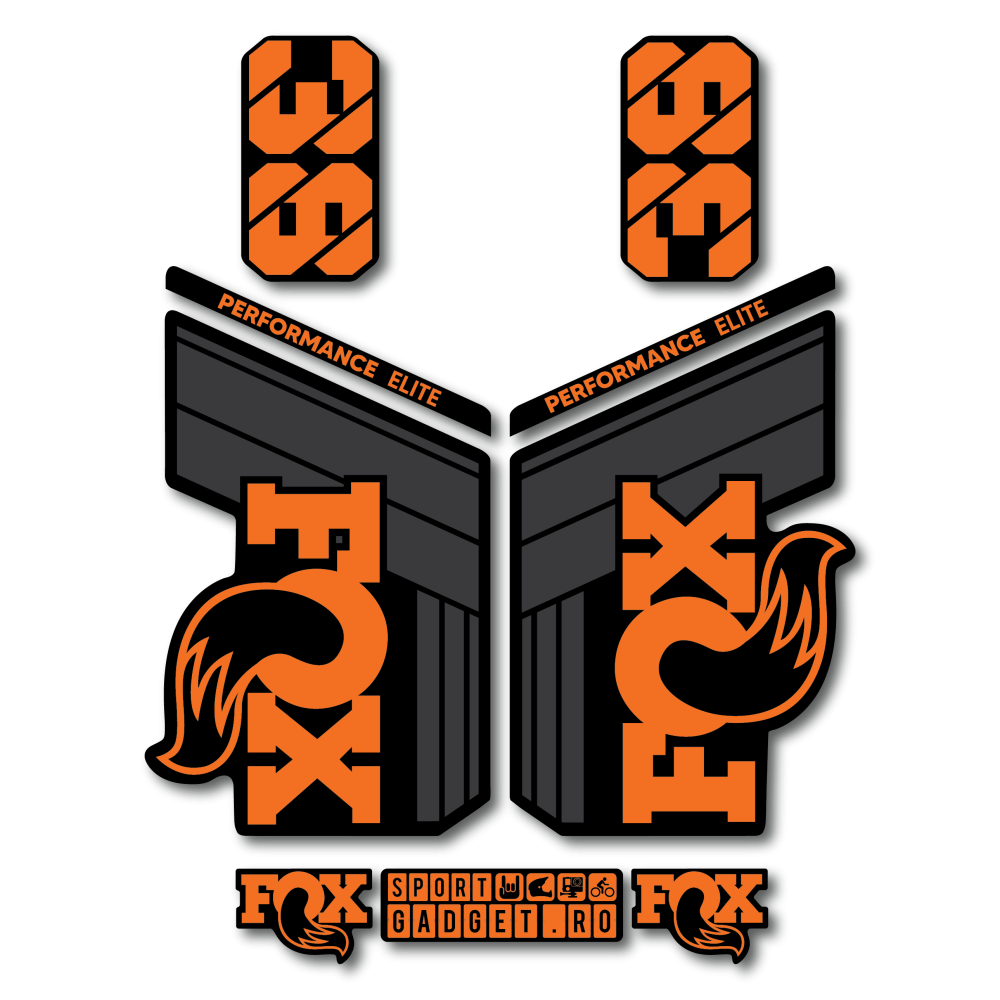 Stickere Fox 38 Performance Elite V1 Replica Decal Kit Midnight/Orange