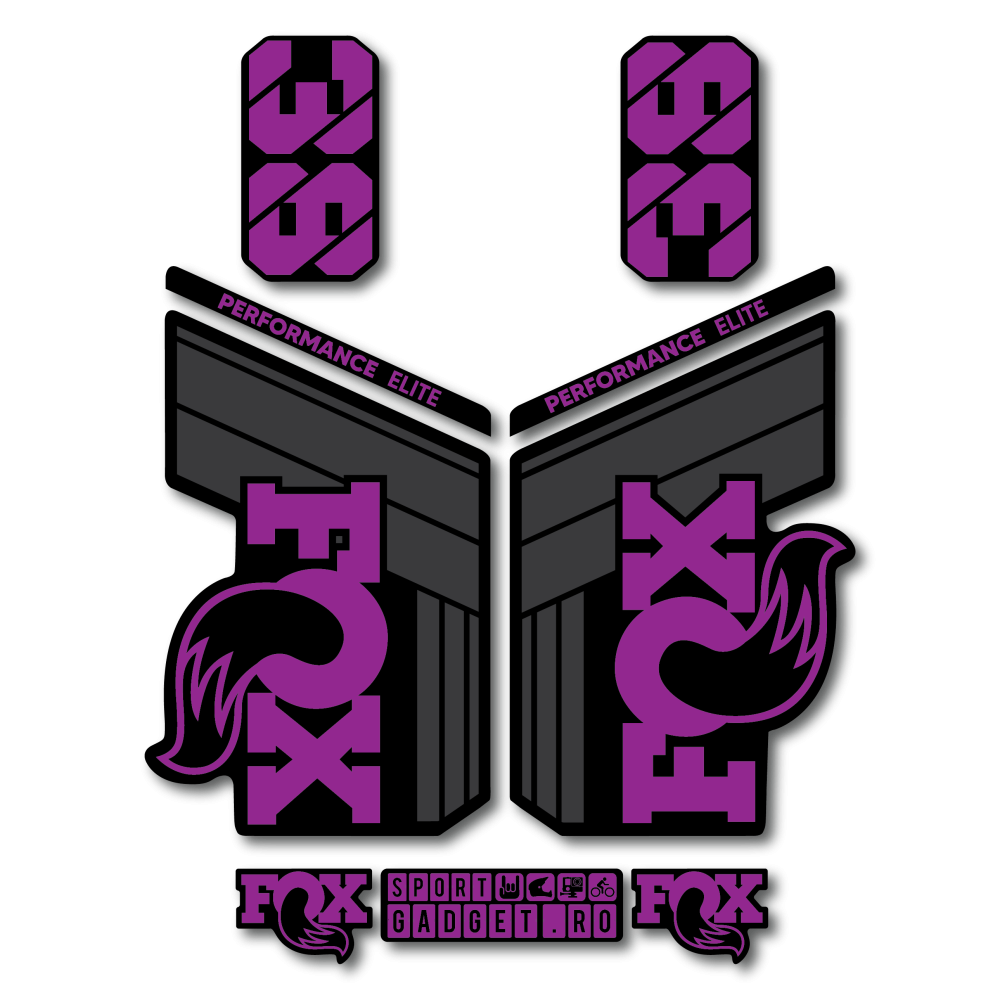 Stickere Fox 38 Performance Elite V1 Replica Decal Kit Midnight/Purple