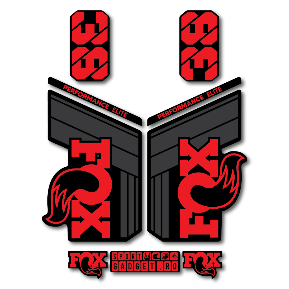 Stickere Fox 38 Performance Elite V1 Replica Decal Kit Midnight/Red