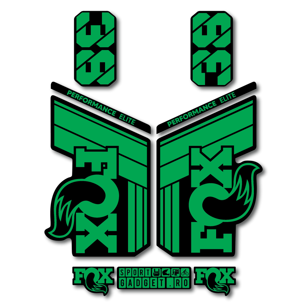 Stickere Fox 38 Performance Elite V1 Replica Decal Kit Green