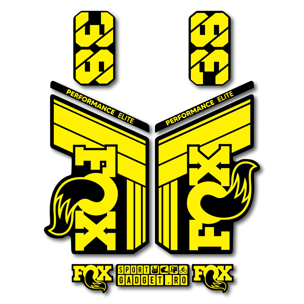 Stickere Fox 38 Performance Elite V1 Replica Decal Kit Yellow