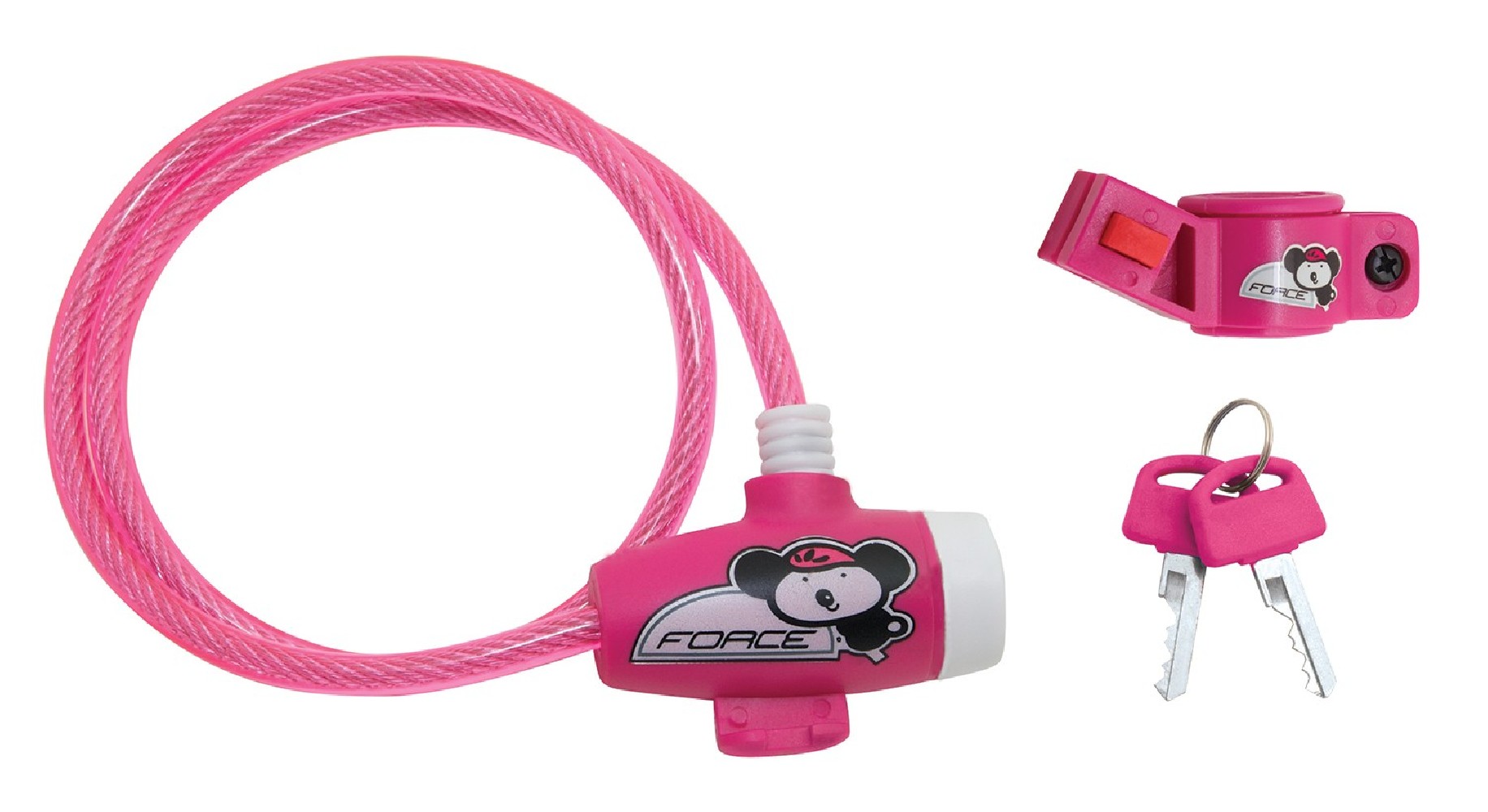 Lacat Force pentru copii 80 cm/8 mm roz