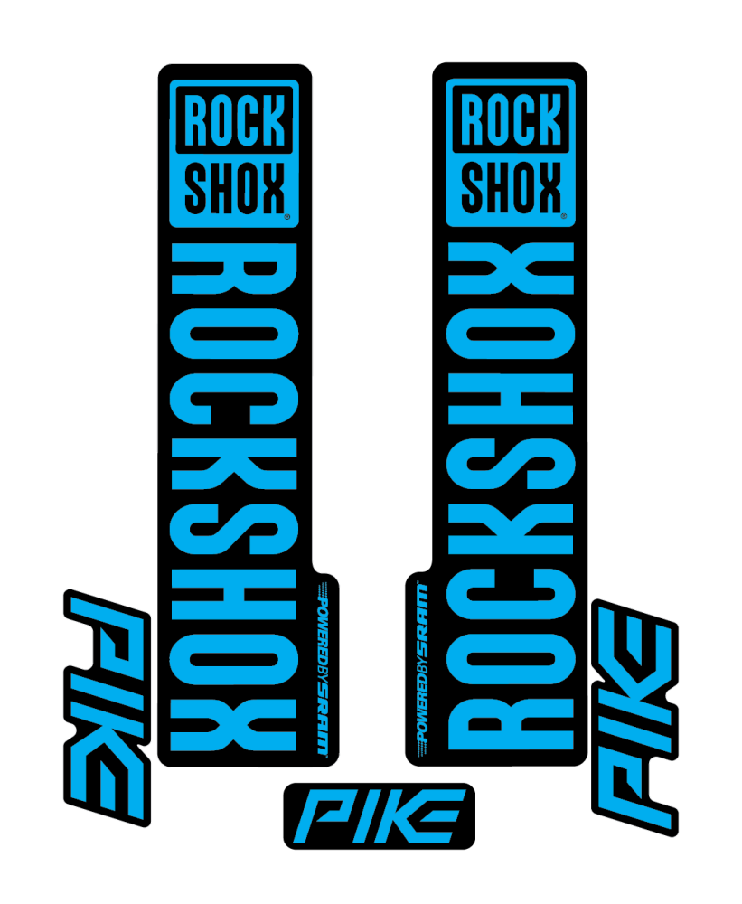 Stickere RockShox Pike V2 Replica Decal Kit Cyan 