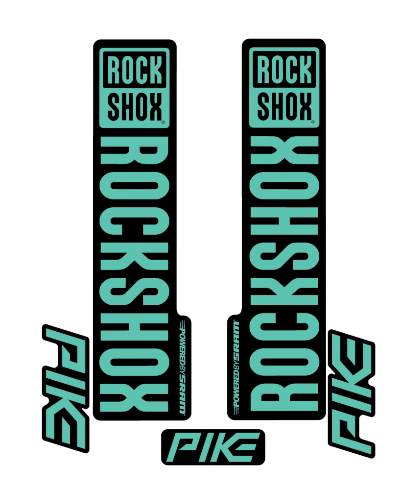 Stickere RockShox Pike V2 Replica Decal Kit Turqoise 