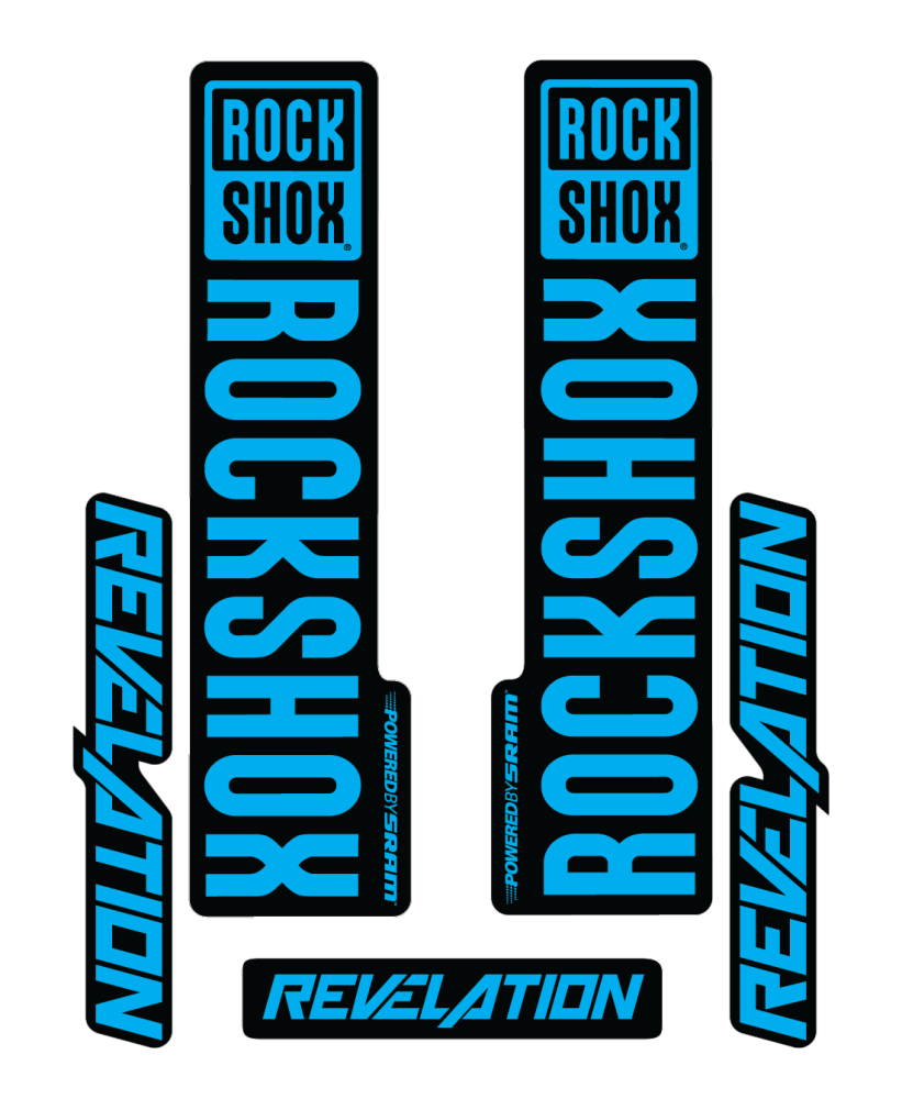 Stickere RockShox Revelation V2 Replica Decal Kit Cyan