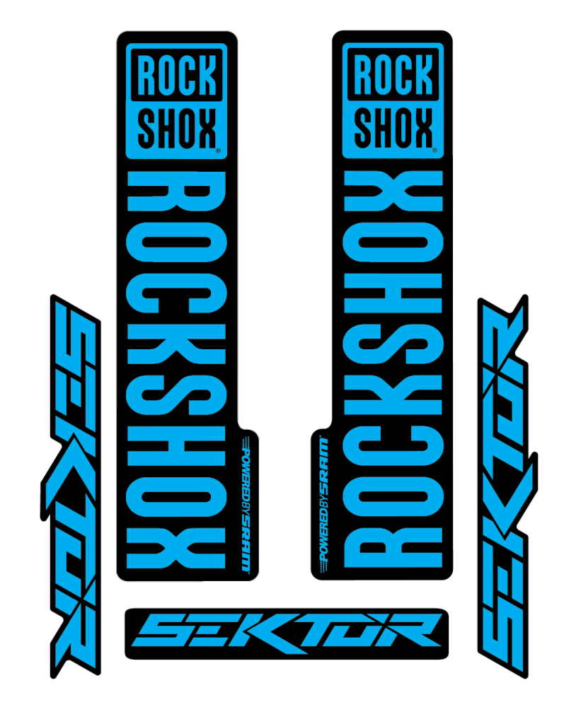 Stickere RockShox Sektor V2 Replica Decal Kit Cyan 