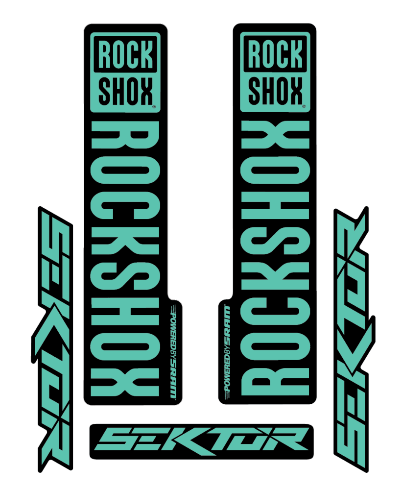 Stickere RockShox Sektor V2 Replica Decal Kit Turqoise 