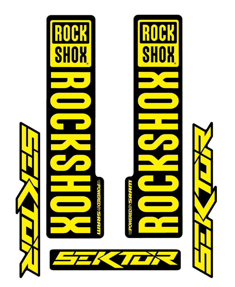 Stickere RockShox Sektor V2 Replica Decal Kit Yellow 