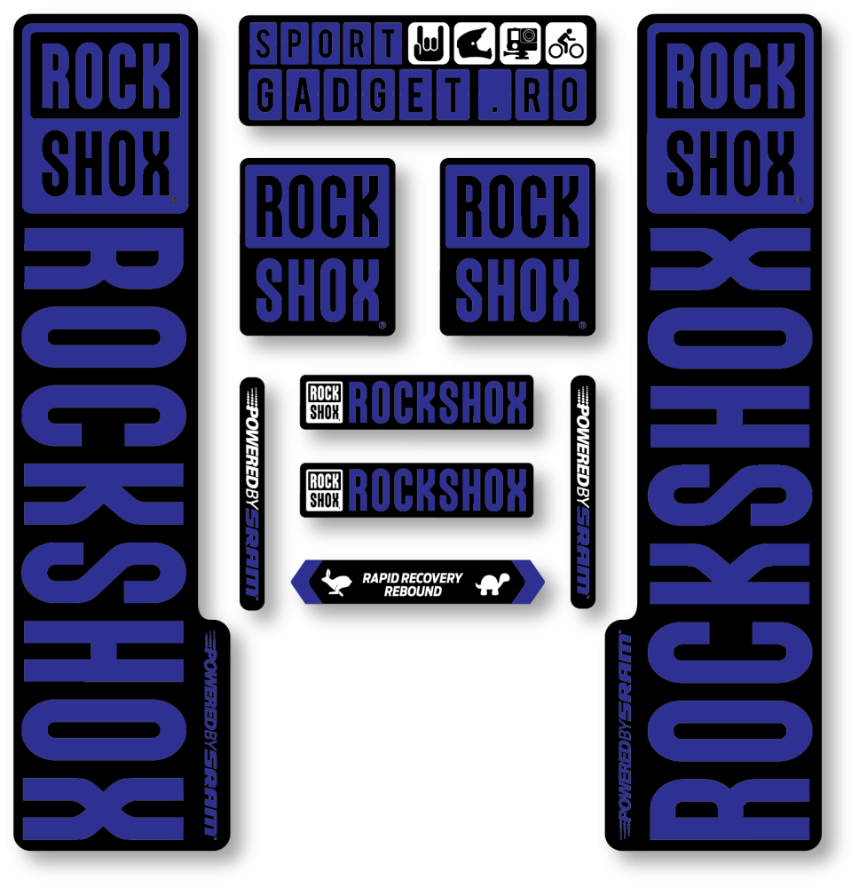 Stickere RockShox V3 Replica Decal Kit Black/Blue