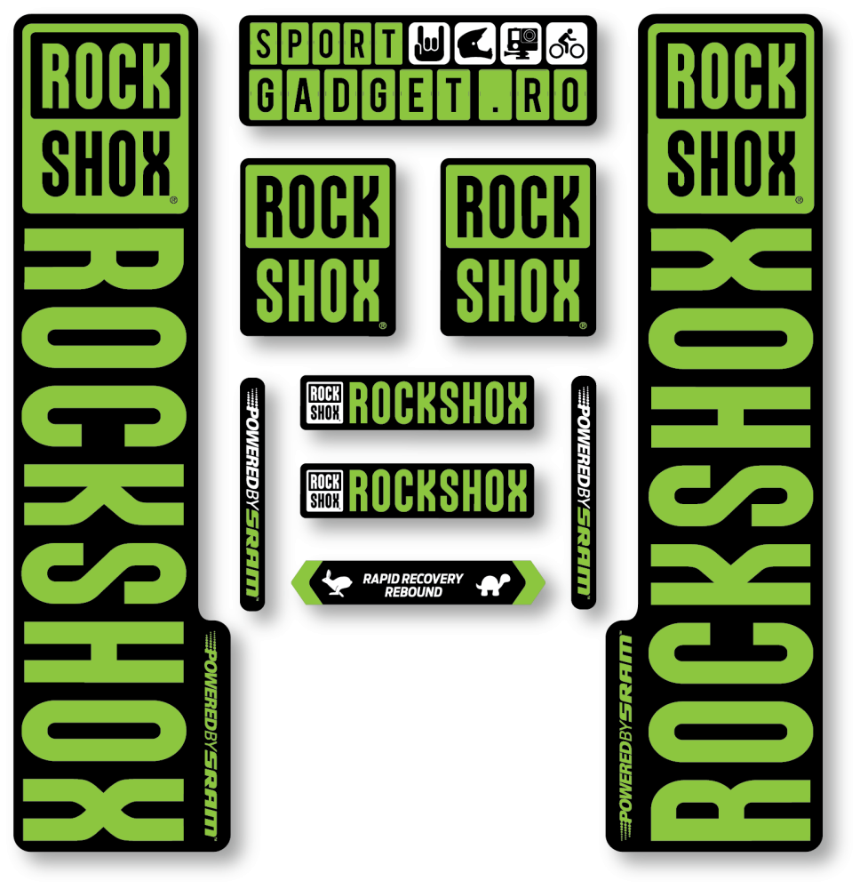 Stickere RockShox V3 Replica Decal Kit Black/Lime