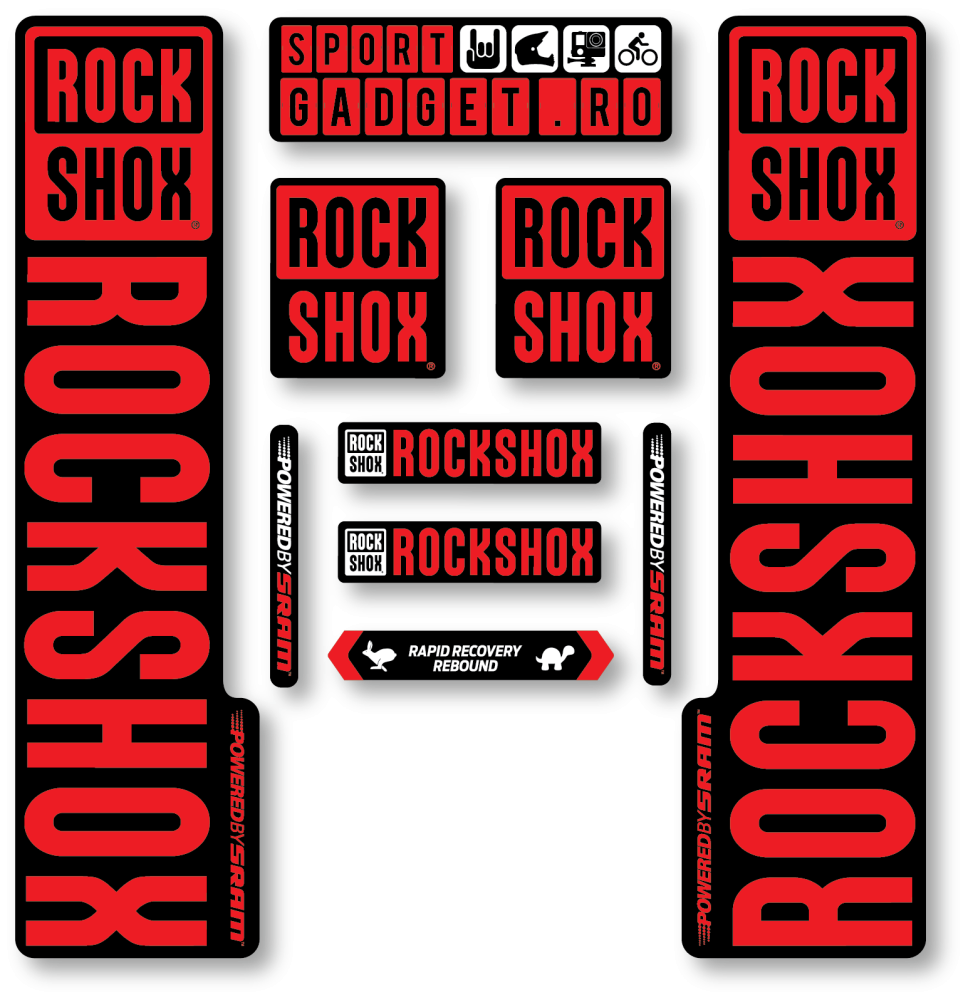 Stickere RockShox V3 Replica Decal Kit Black/Red