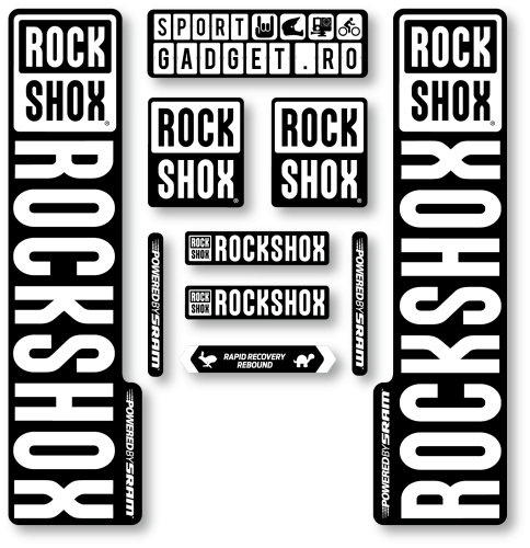 Stickere RockShox V3 Replica Decal Kit Black/White
