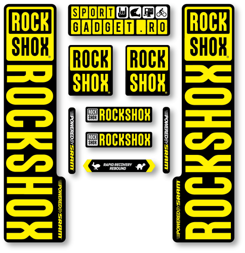 Stickere RockShox V3 Replica Decal Kit Black/Yellow