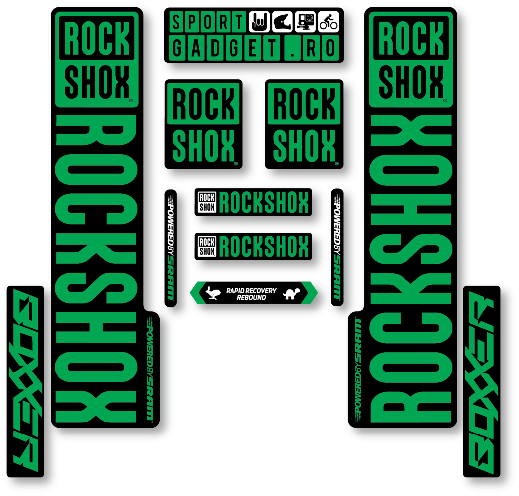 Stickere RockShox Boxxer V3 Replica Decal Kit Black/Green