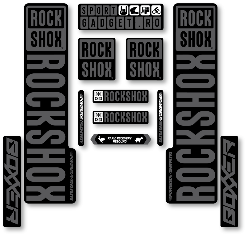 Stickere RockShox Boxxer V3 Replica Decal Kit Black/Grey