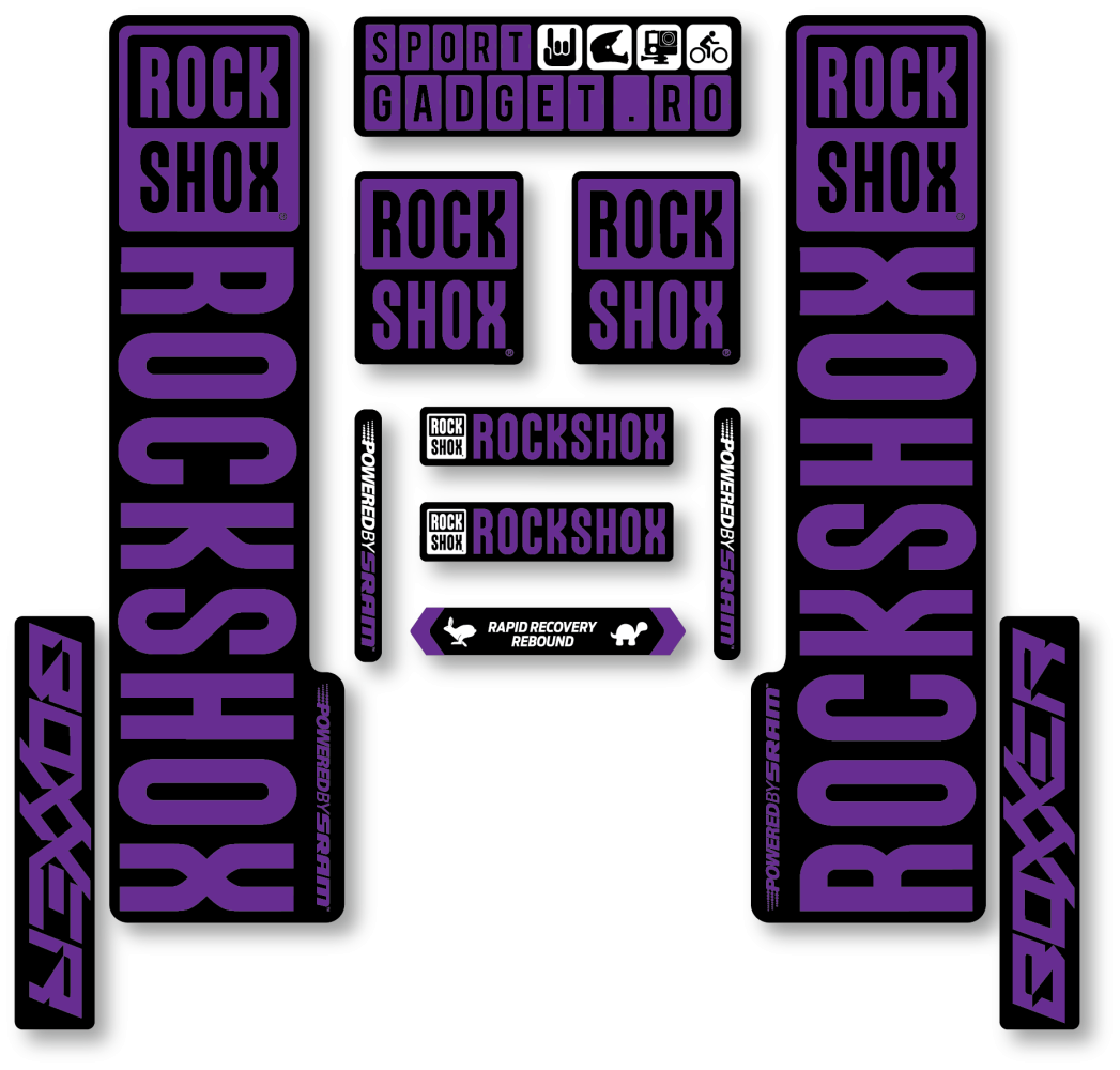 Stickere RockShox Boxxer V3 Replica Decal Kit Black/Purple