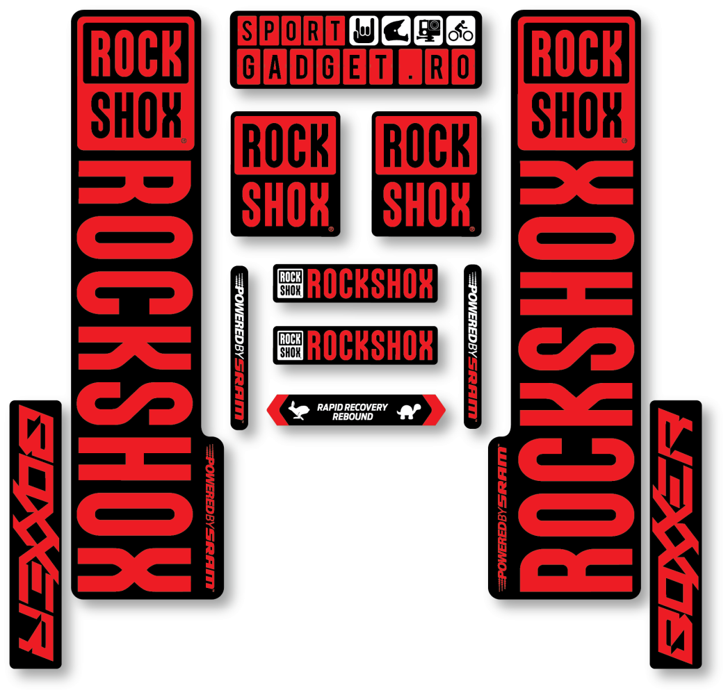 Stickere RockShox Boxxer V3 Replica Decal Kit Black/Red