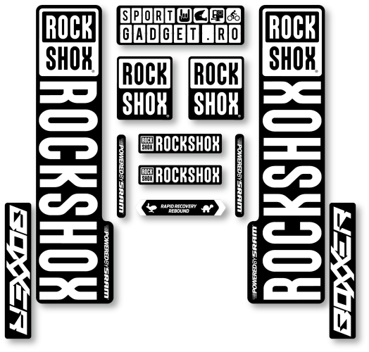 Stickere RockShox Boxxer V3 Replica Decal Kit Black/White