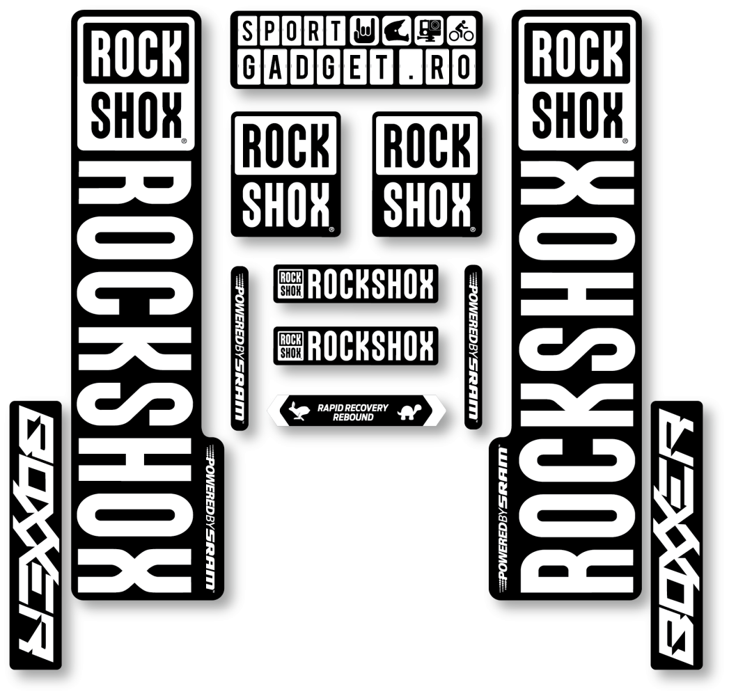 Stickere RockShox Boxxer V3 Replica Decal Kit Black/White