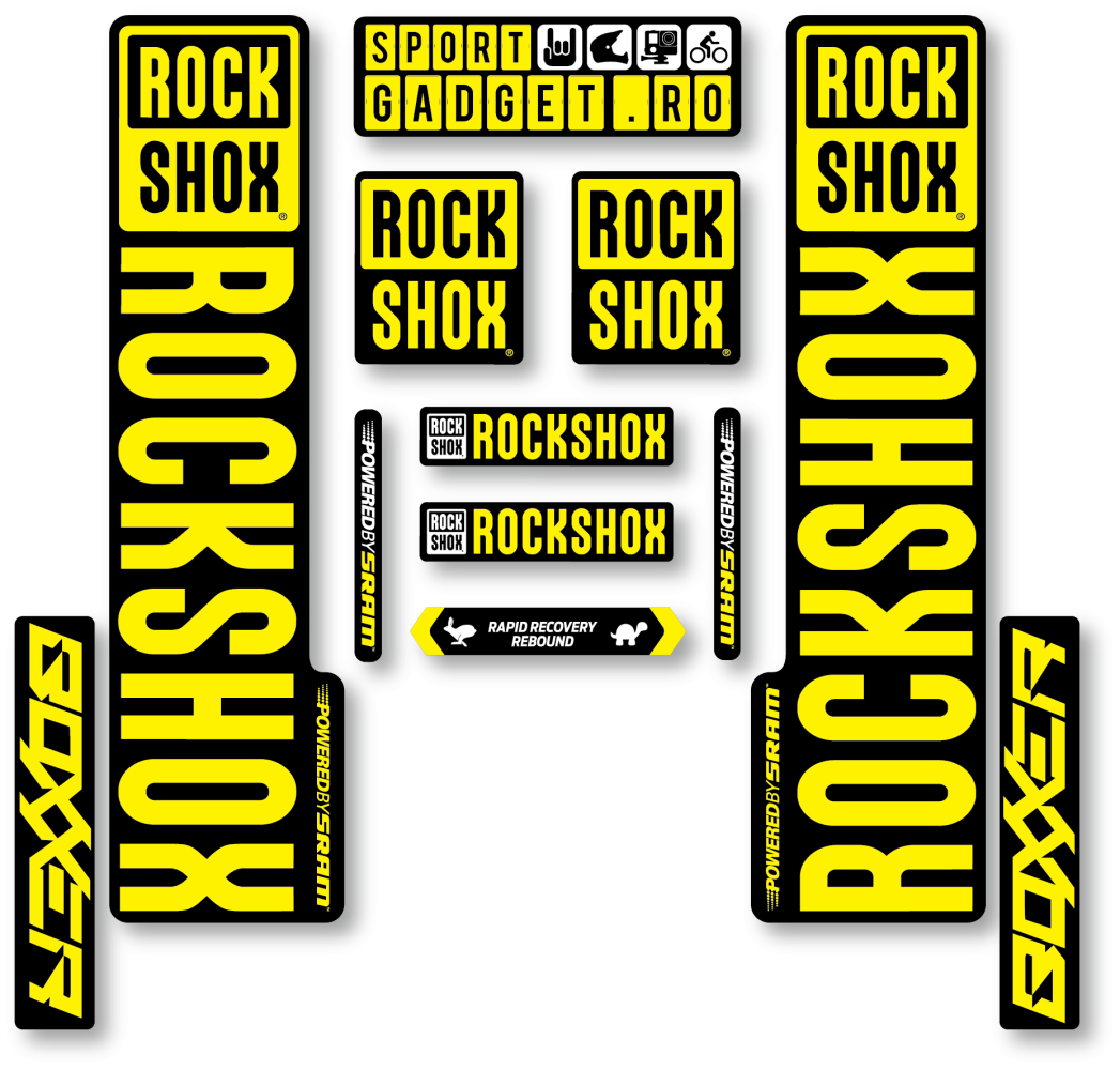 Stickere RockShox Boxxer V3 Replica Decal Kit Black/Yellow
