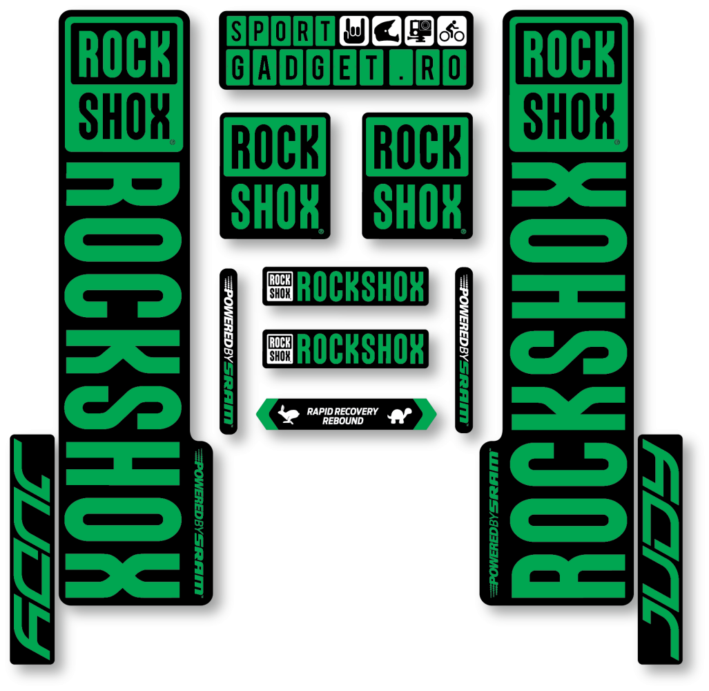 Stickere RockShox Judy V3 Replica Decal Kit Black/Green