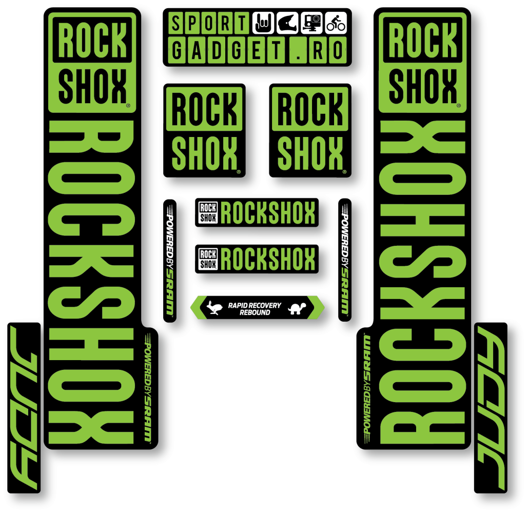 Stickere RockShox Judy V3 Replica Decal Kit Black/Lime