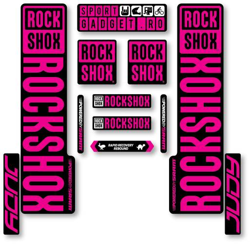 Stickere RockShox Judy V3 Replica Decal Kit Black/Magenta