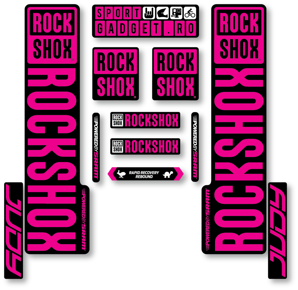 Stickere RockShox Judy V3 Replica Decal Kit Black/Magenta