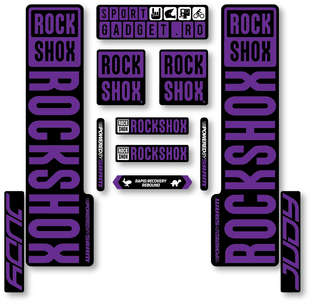 Stickere RockShox Judy V3 Replica Decal Kit Black/Purple