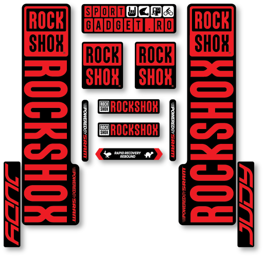 Stickere RockShox Judy V3 Replica Decal Kit Black/Red