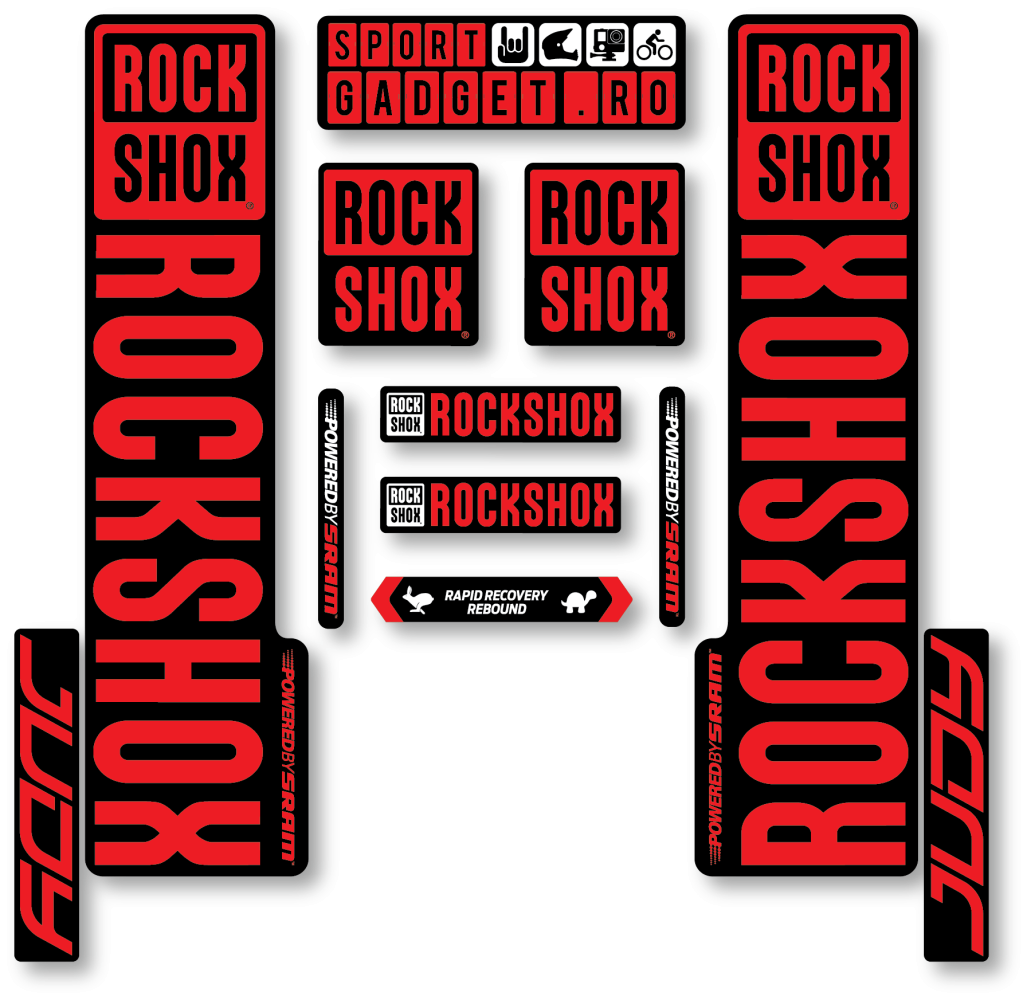 Stickere RockShox Judy V3 Replica Decal Kit Black/Red