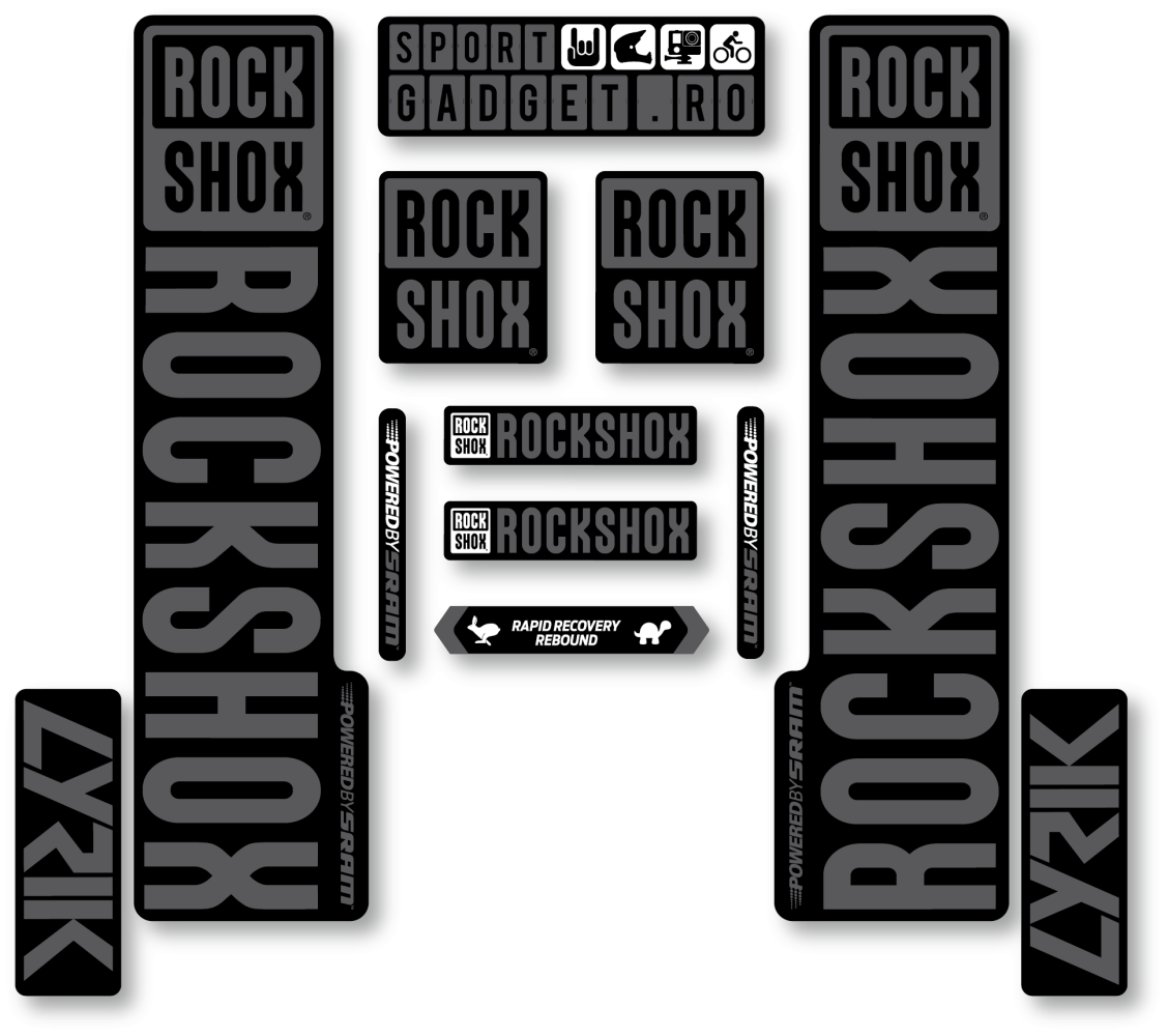 Stickere RockShox Lyrik V3 Replica Decal Kit Black/Grey