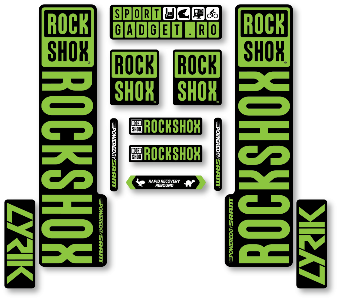 Stickere RockShox Lyrik V3 Replica Decal Kit Black/Lime