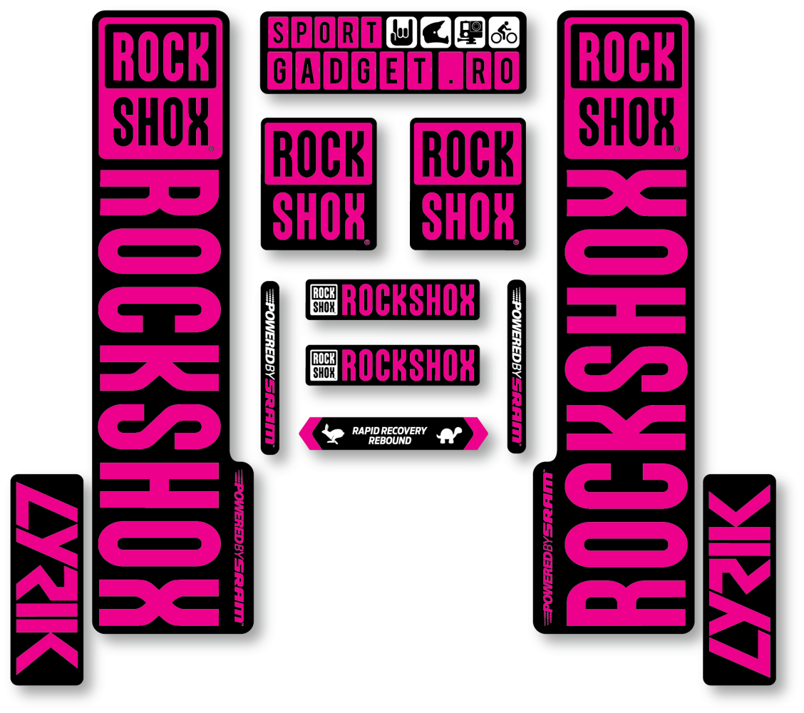 Stickere RockShox Lyrik V3 Replica Decal Kit Black/Magenta