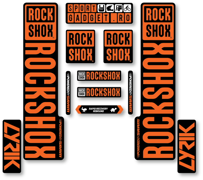Stickere RockShox Lyrik V3 Replica Decal Kit Black/Orange