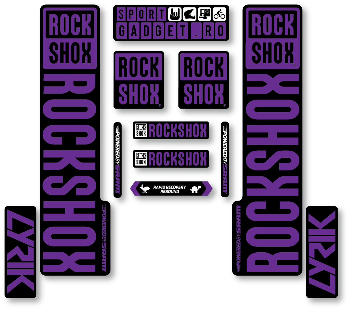 Stickere RockShox Lyrik V3 Replica Decal Kit Black/Purple