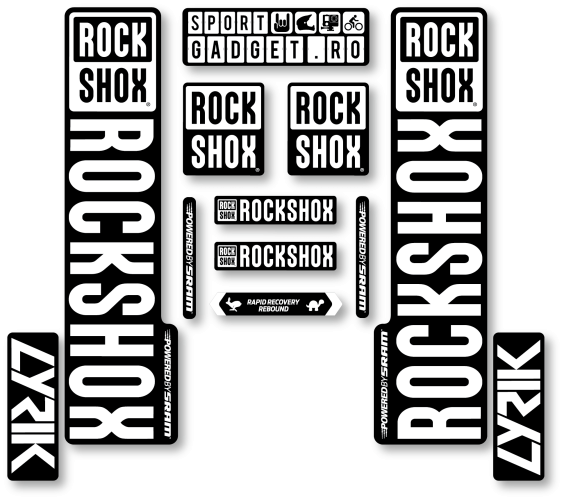 Stickere RockShox Lyrik V3 Replica Decal Kit Black/White