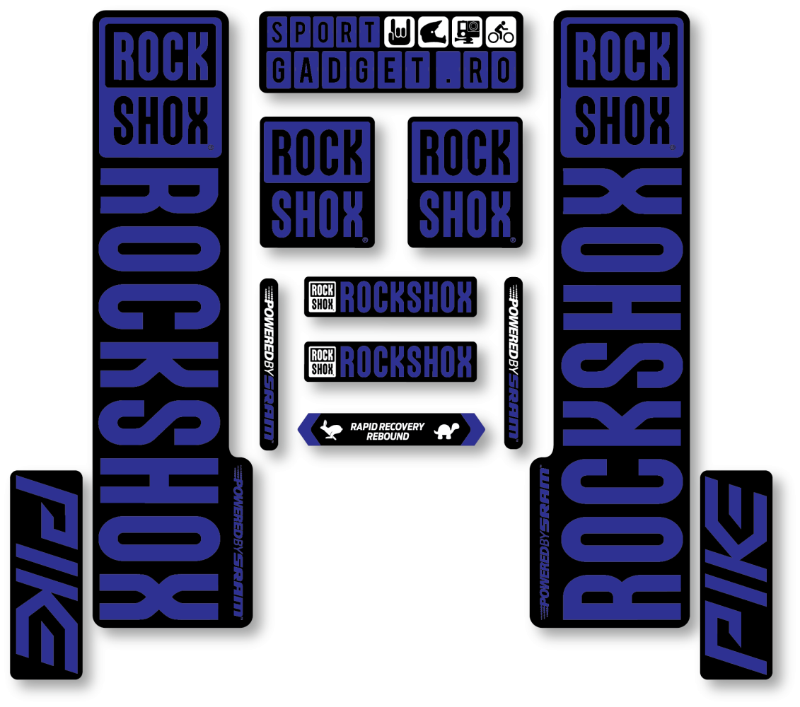 Stickere RockShox Pike V3 Replica Decal Kit Black/Blue