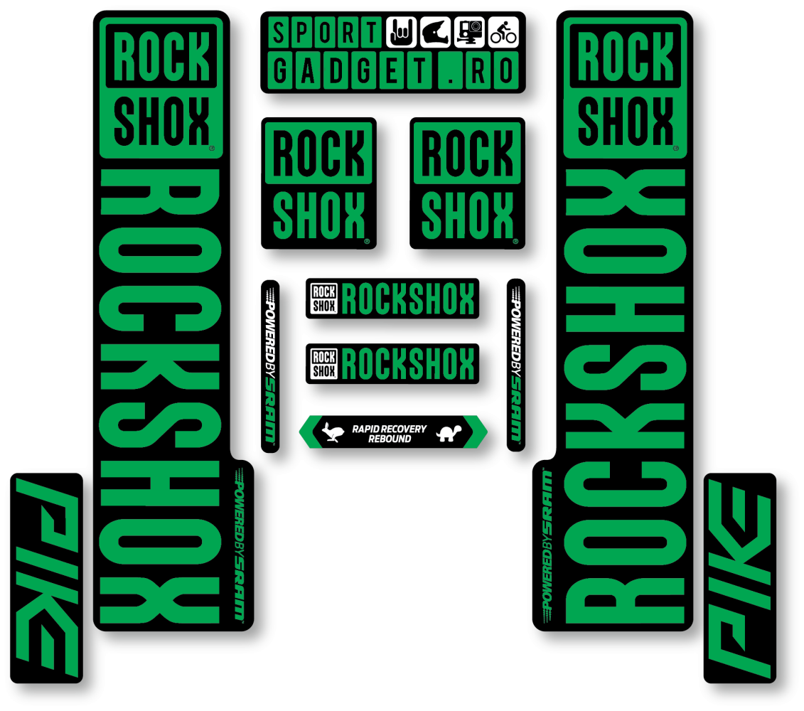 Stickere RockShox Pike V3 Replica Decal Kit Black/Green