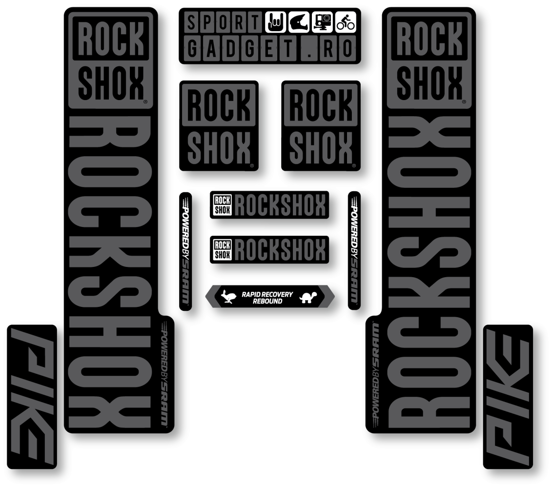 Stickere RockShox Pike V3 Replica Decal Kit Black/Grey