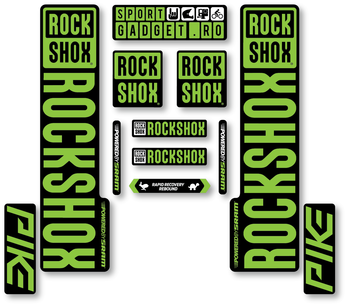 Stickere RockShox Pike V3 Replica Decal Kit Black/Lime