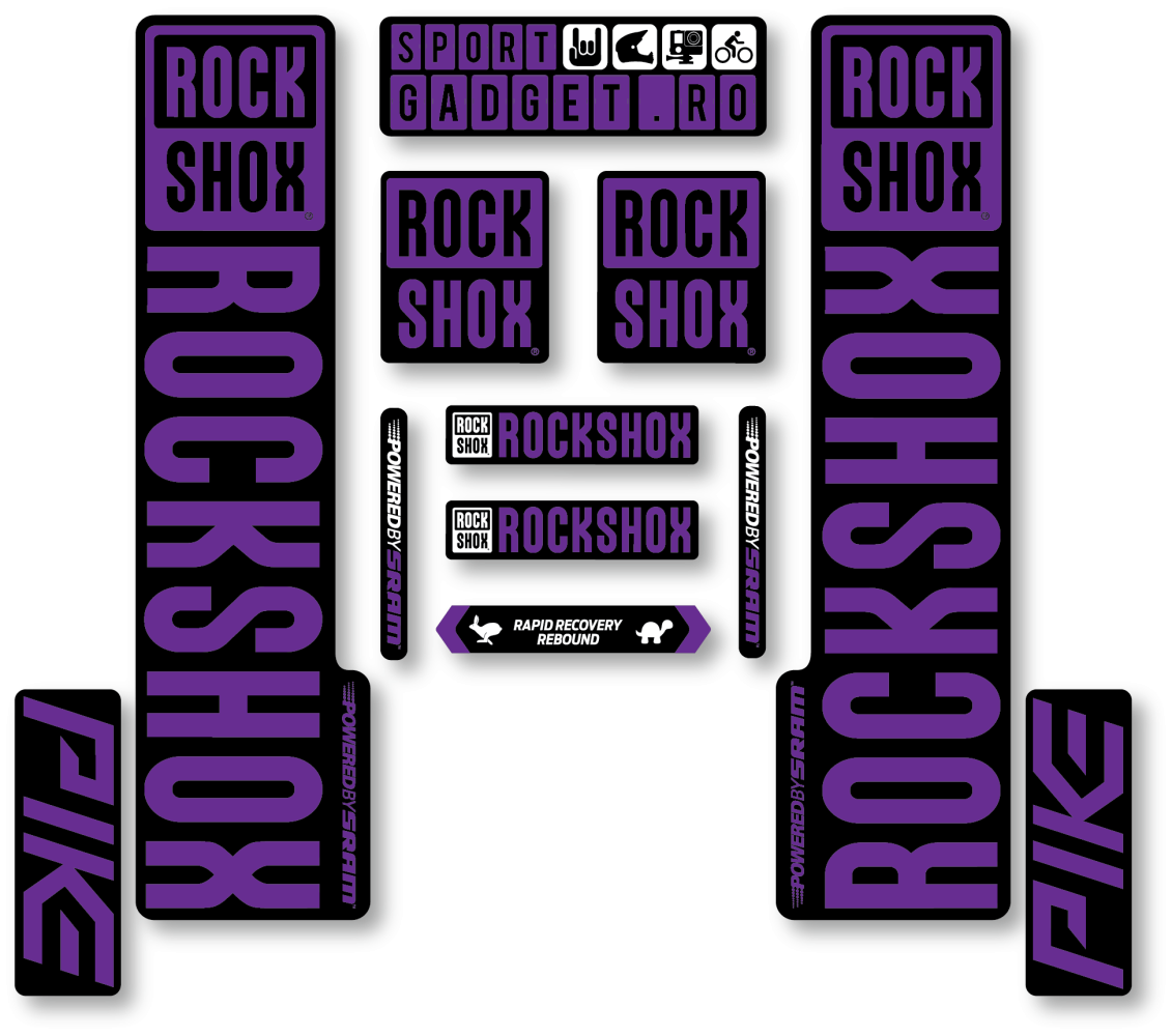 Stickere RockShox Pike V3 Replica Decal Kit Black/Purple