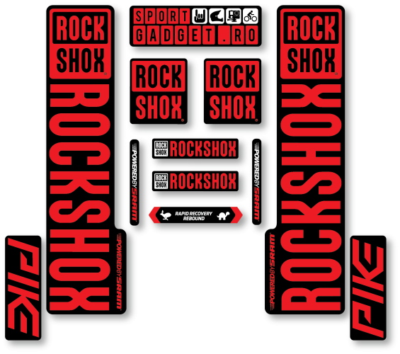 Stickere RockShox Pike V3 Replica Decal Kit Black/Red