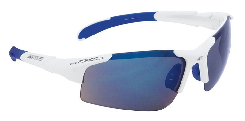 Ochelari Force Sport albi cu lentila albastra