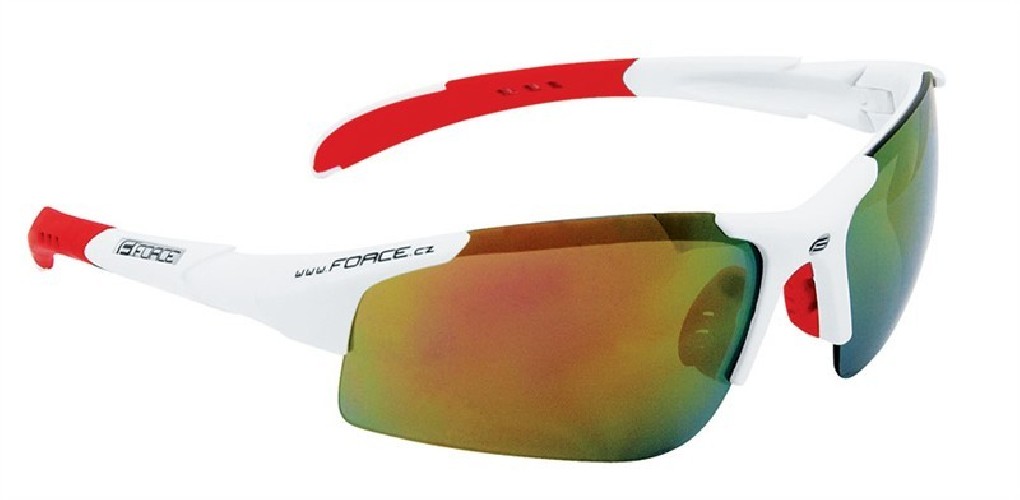 Ochelari Force Sport albi cu lentila rosie